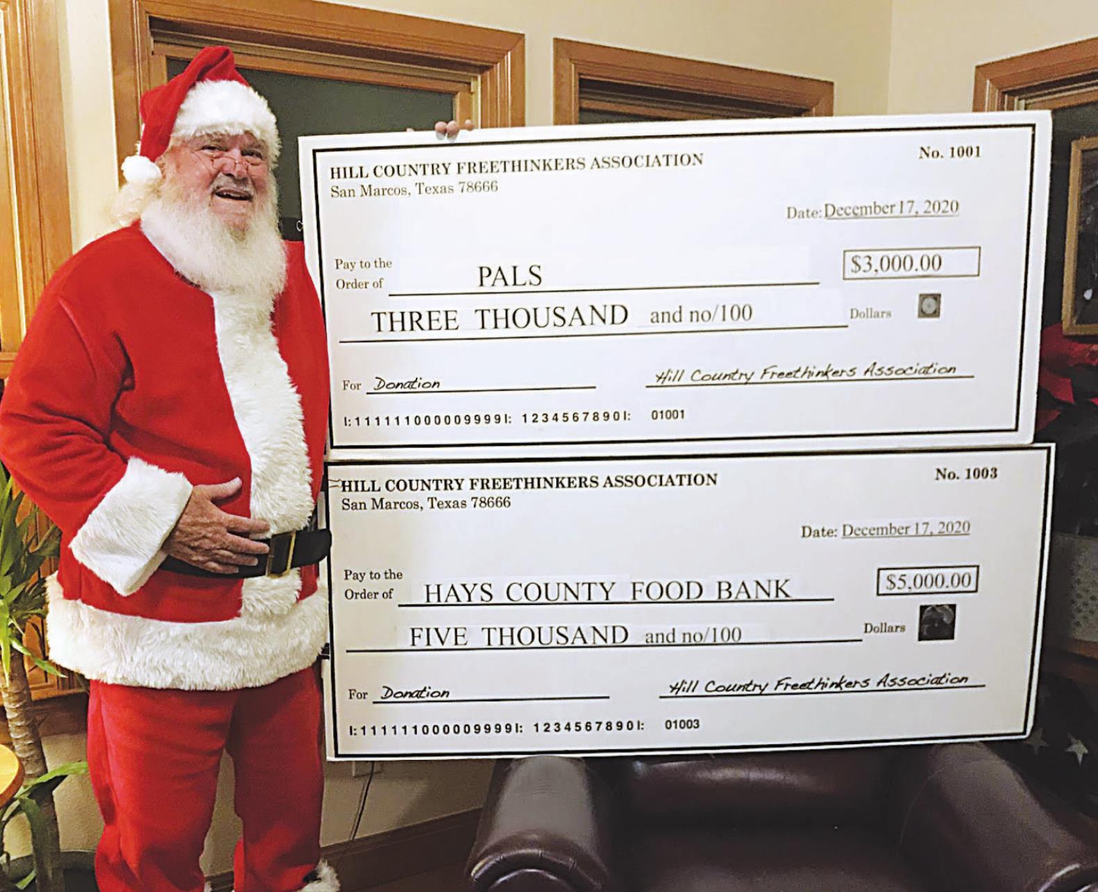 Hays County Freethinkers Association donates to food bank, PALS