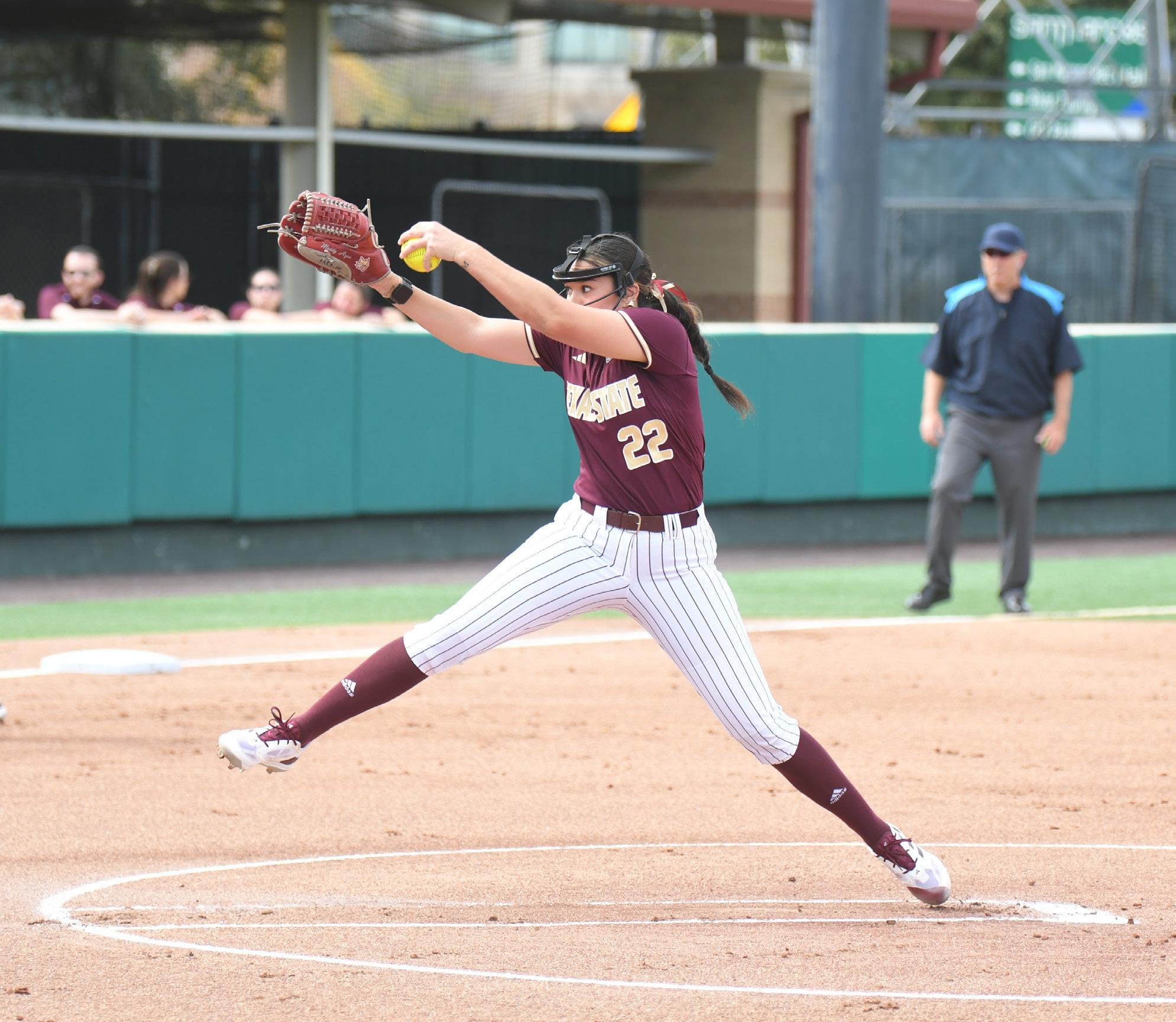 Bobcat pitchers roll in opening games of the Texas State Tournament