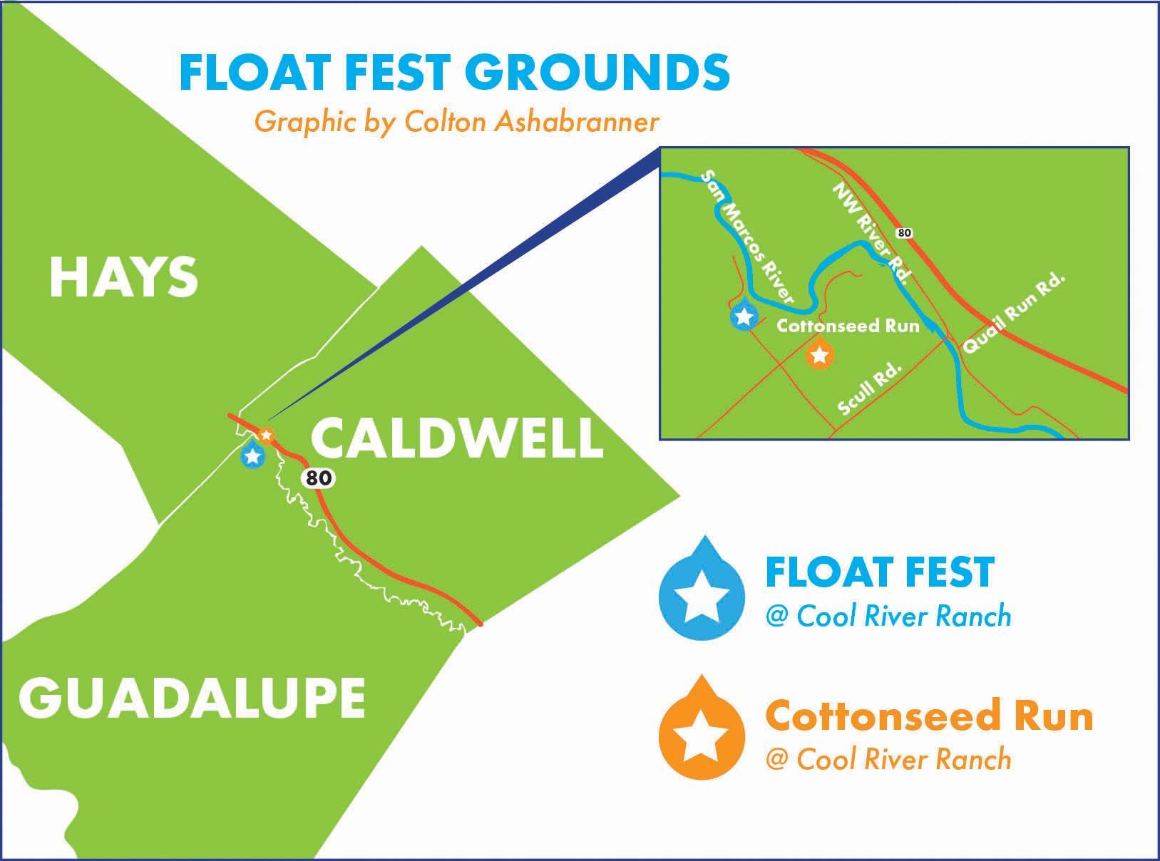 colton ashabranner, Float Fest, cool river ranch, hays county, guadalupe county, caldwell county, music festival, graphic design