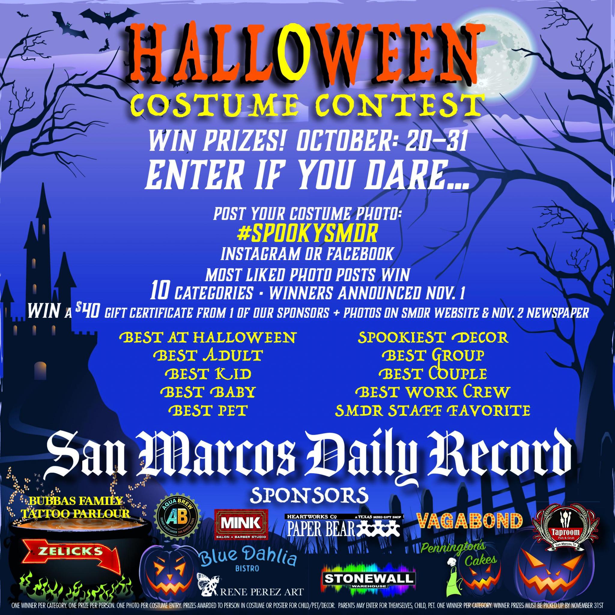 smdr, spookysmdr, san marcos record, san marcos daily record, halloween contest, smtx, txst