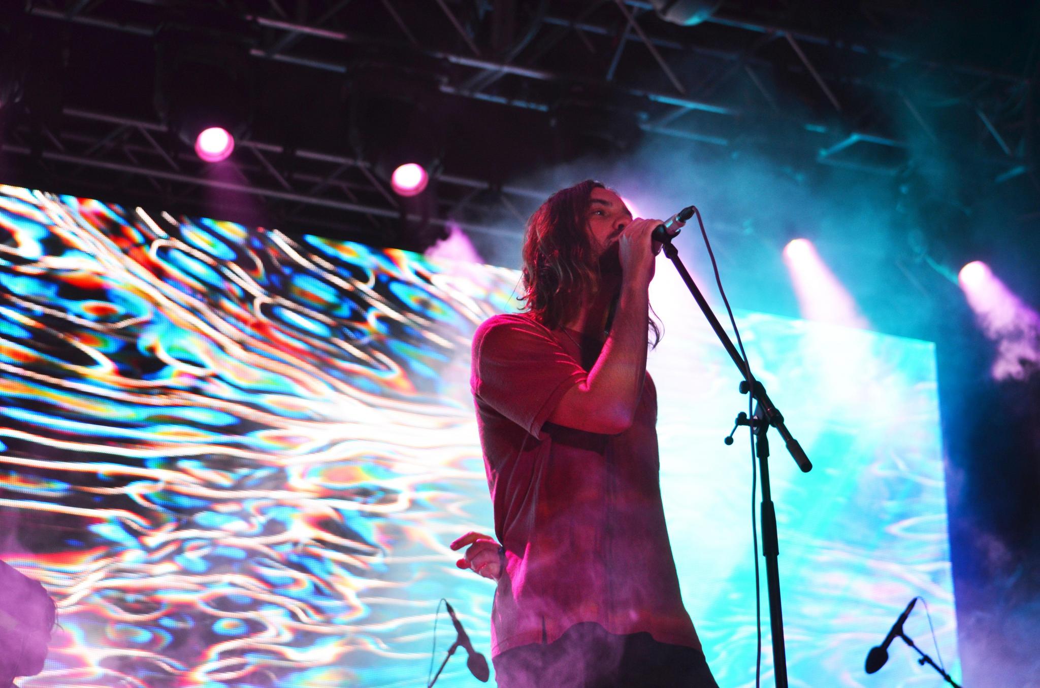 Tame Impala lead singer Kevin Parker, 2018 Float Festival in San Marcos, TX. Photo by Toy Mendez